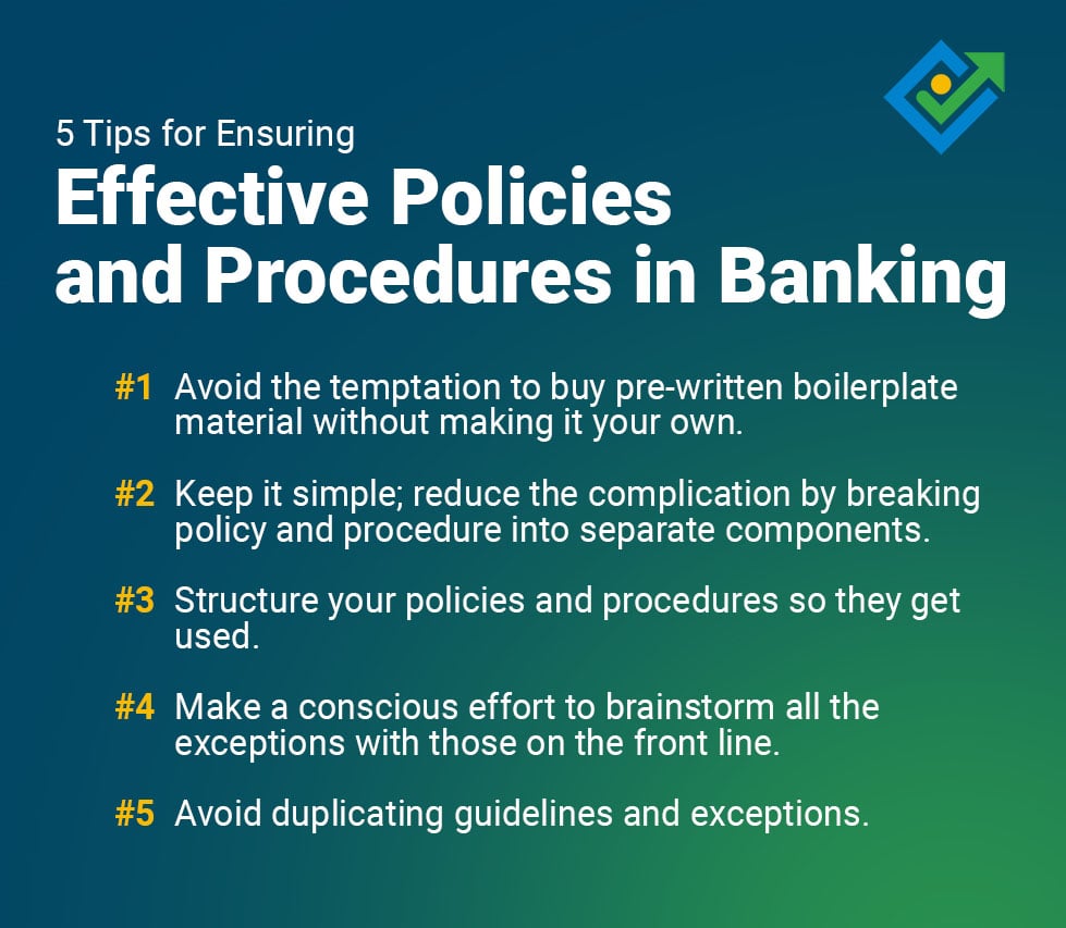5 Tips for Ensuring Effective Policies and Procedures in Banking blog graphic