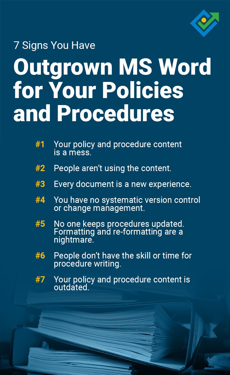 7 Signs You Have Outgrown MSWord for Policies and Procedures blog graphic