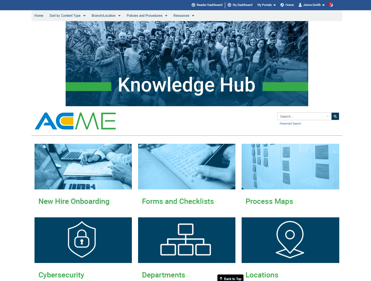 ACME Portal Page