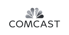 Comcast logo with a peacock icon above the word Comcast.
