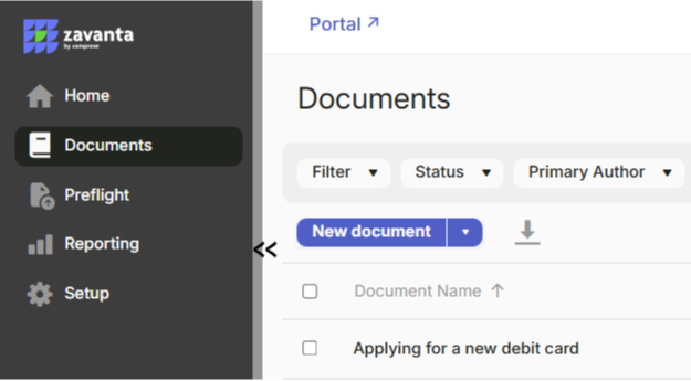 Zavanta 6-1 navigation
