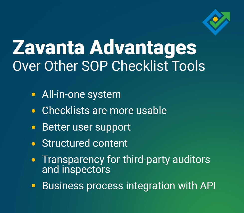 Zavanta Advantages Over Other SOP Checklist Tools