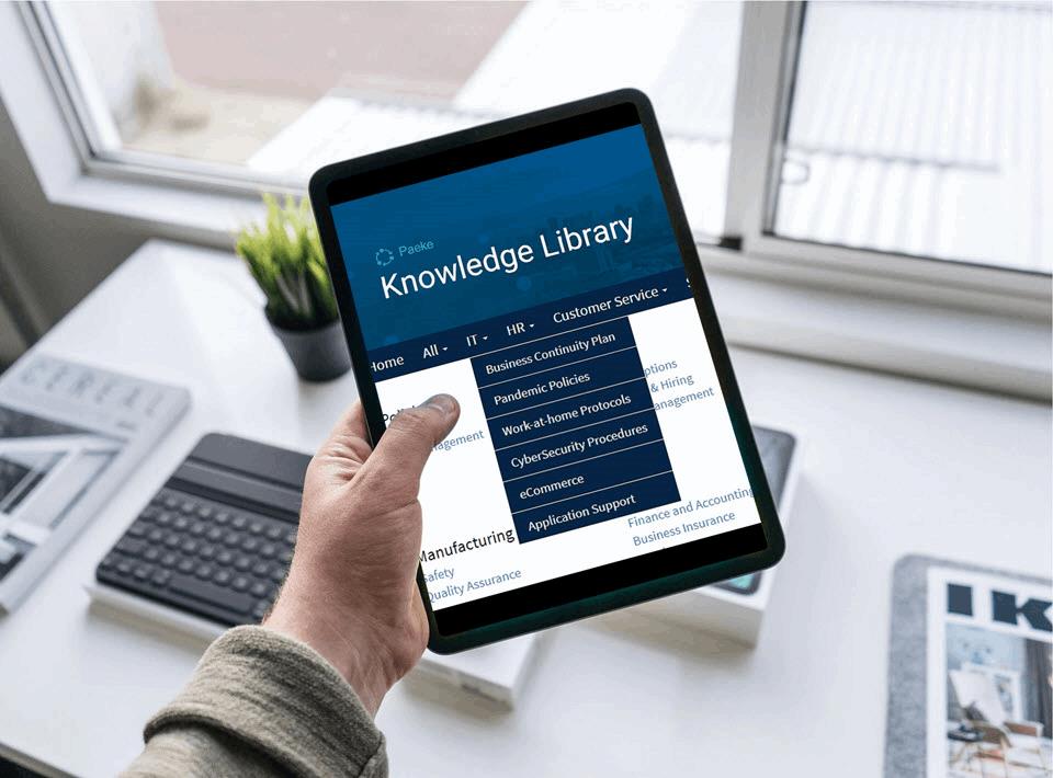 Knowledge Library on a tablet